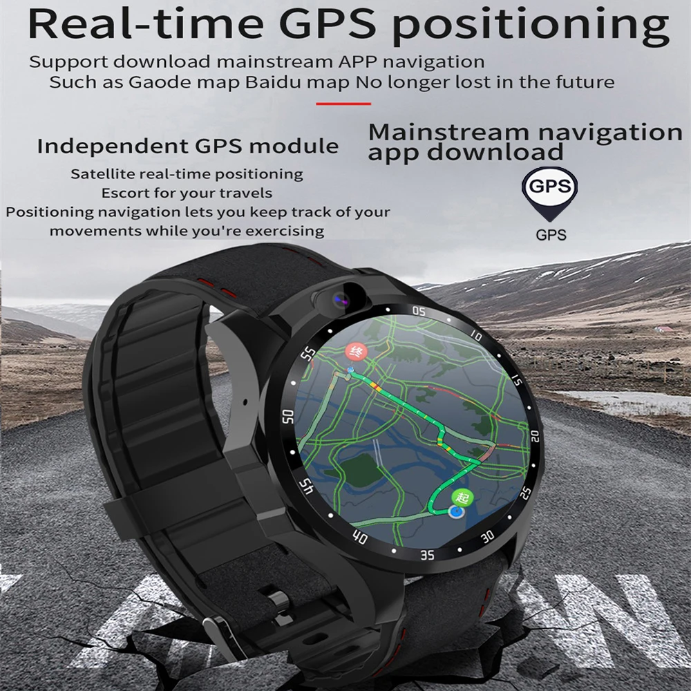 

Kaimorui V9A 4G Smart Watch Android7.1 3G+32G 1.56 Inch HD Display Dual Camera Men Smartwatch SIM Card Call GPS Smart Clock