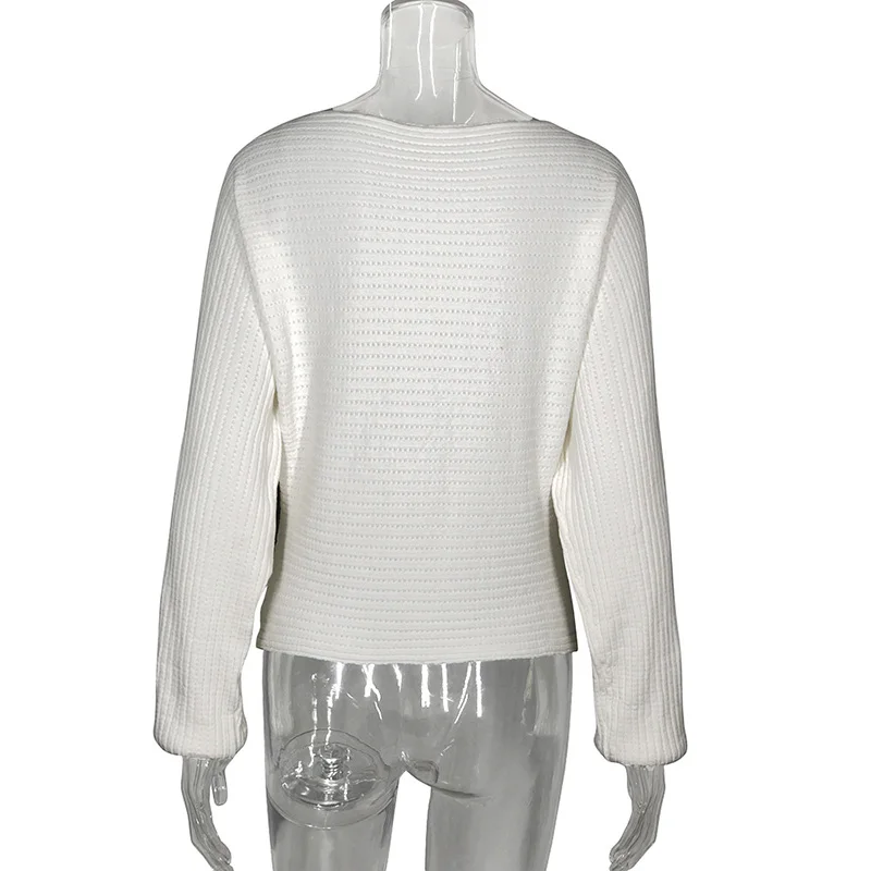 Женский свитер с открытыми плечами Fitshinling ажурный трикотажный пуловер рукавами