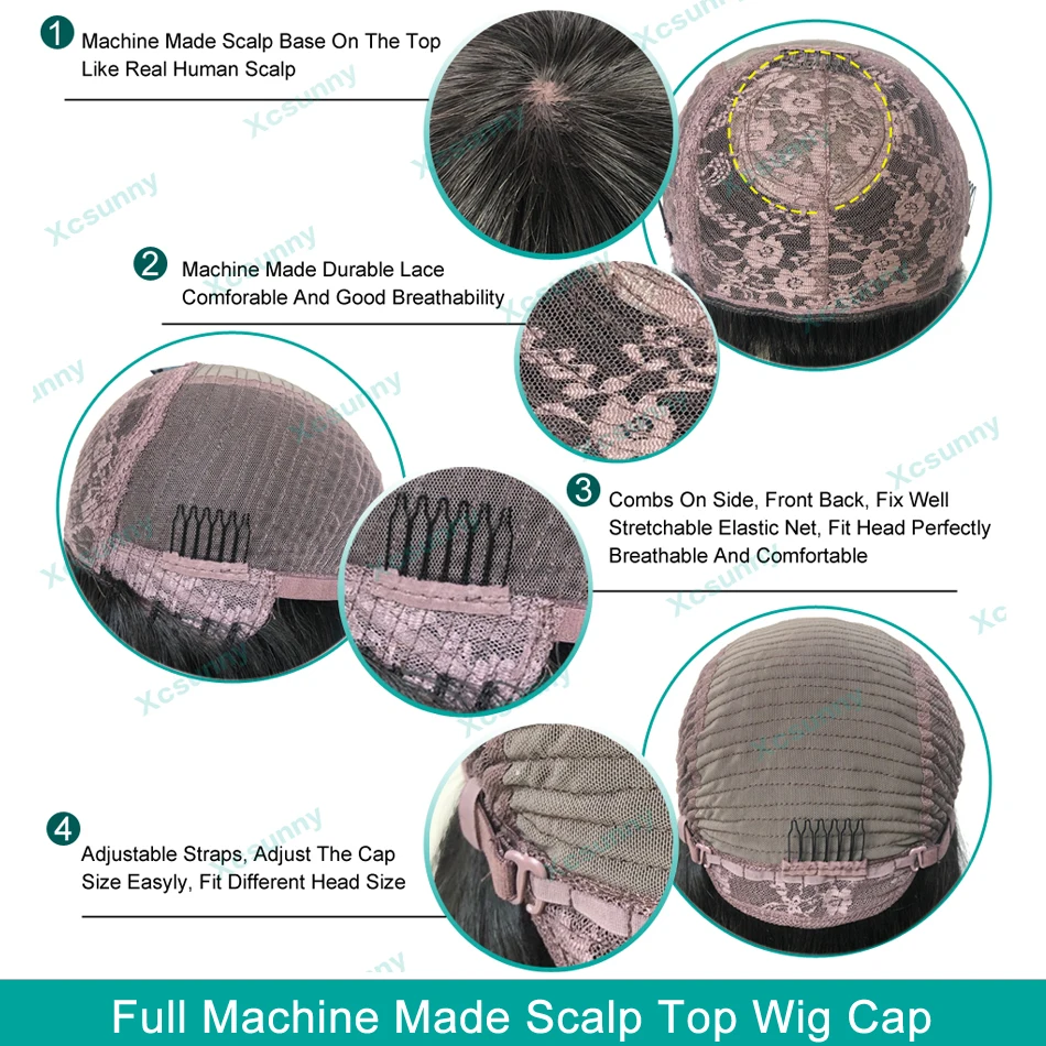 Парик с глубокой волной челкой дешевый парик Круглым Верхом из головы