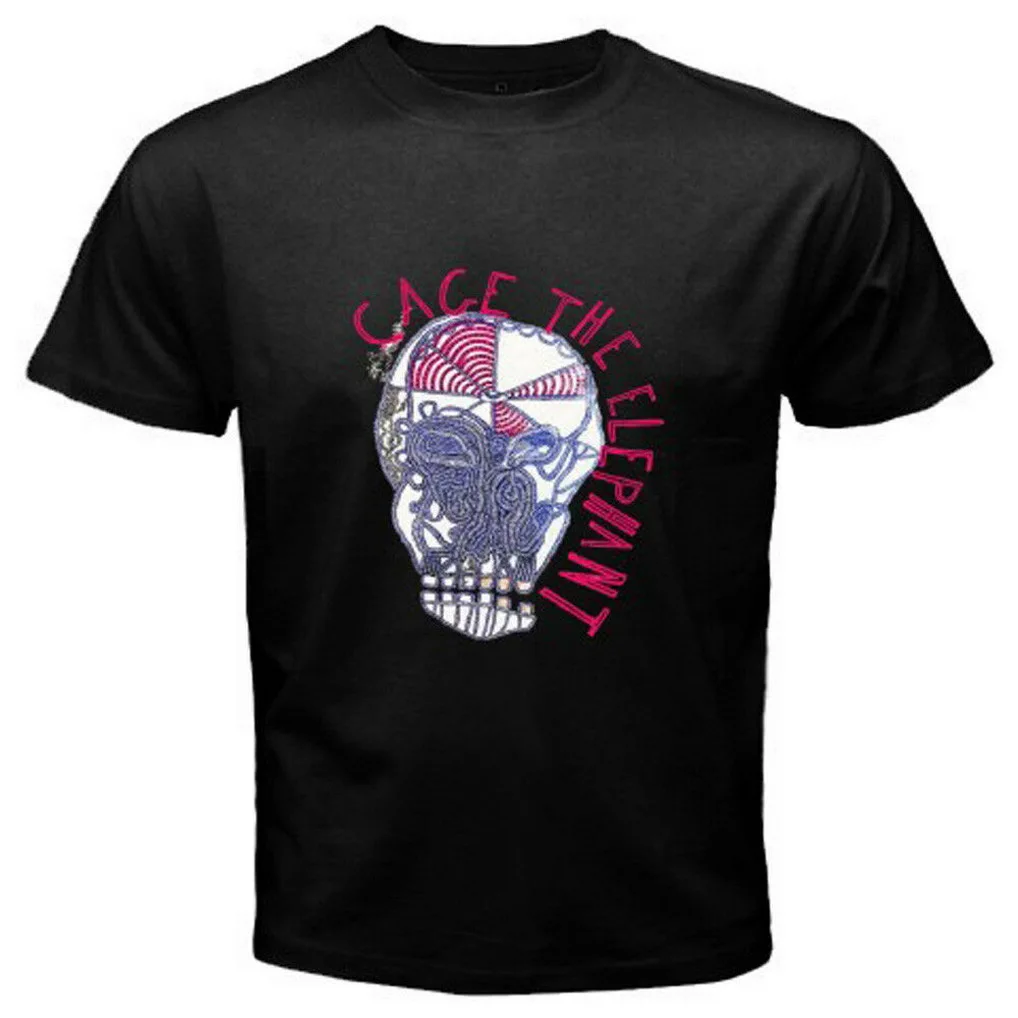 Новая мужская черная футболка с логотипом рок группы Cage The Elephant размеры от S до 3XL