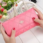 Женский кошелек, модные кошельки из искусственной кожи, кошелек для монет, Карманный держатель для карт, клетчатая сумочка на защелке для телефона, Женский Роскошный кошелек для женщин