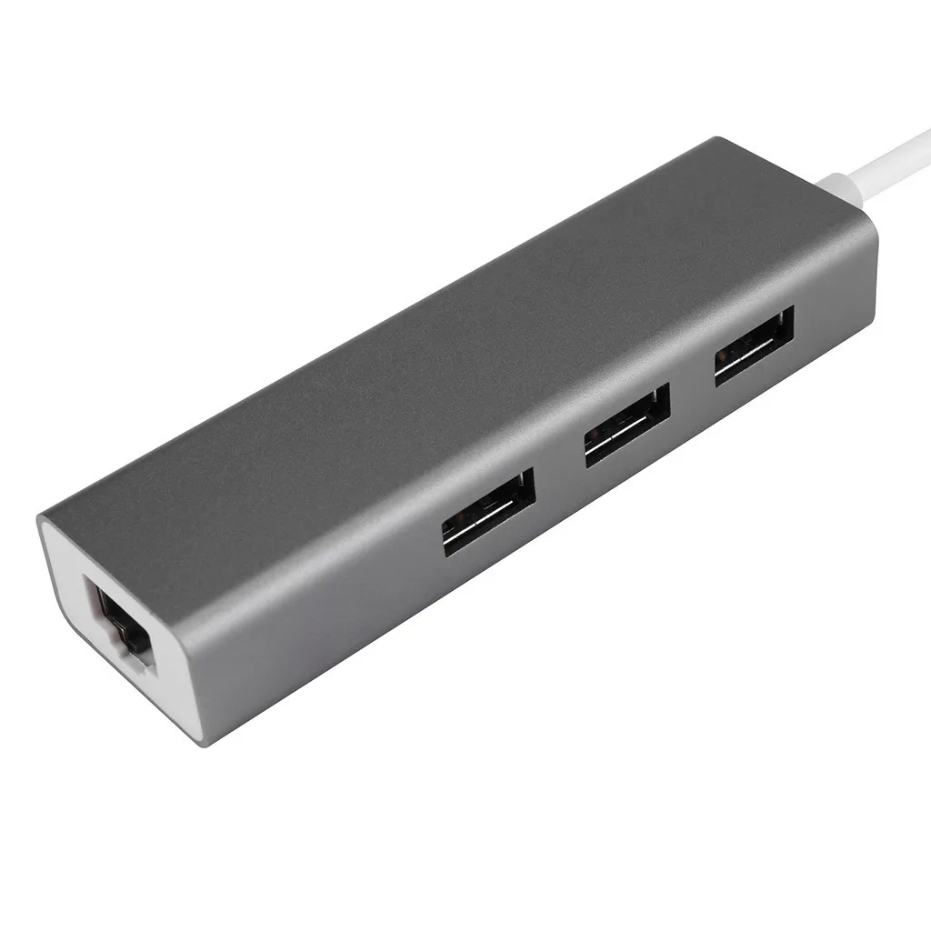 USB C Ethernet RJ45 Lan Adapter Type to 3 Ports 3.0 Hub 10/100/1000Mbps Gigabit Network for Macbook | Компьютеры и офис