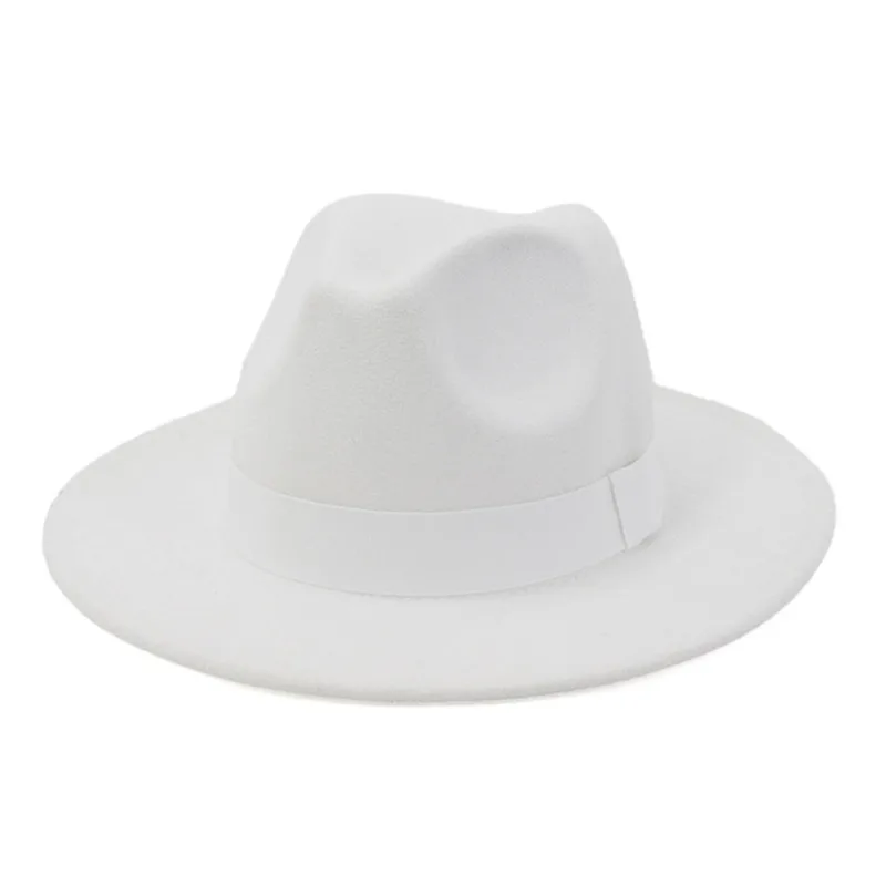 

British Style winter wool Wide Brim fedoras cap men women Panama Style Jazz Hats Fashion Party Trilby Gambler Hat