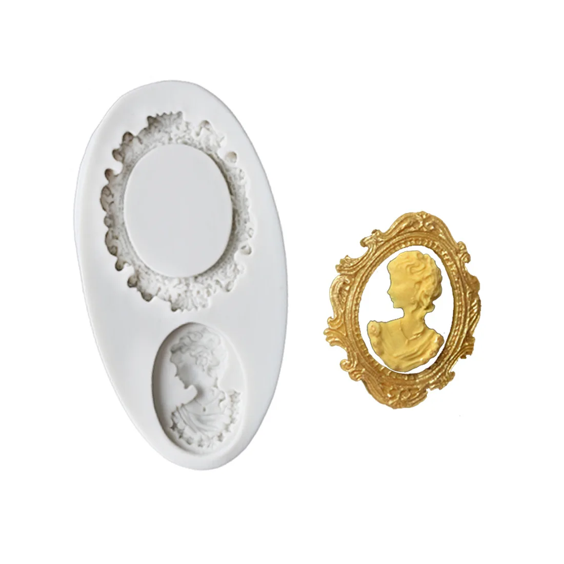 

Framed Lady Silicone Mold For Fondant Chocolate Epoxy Sugarcraft Mould Pastry Cupcake Decorating Kitchen Accessories