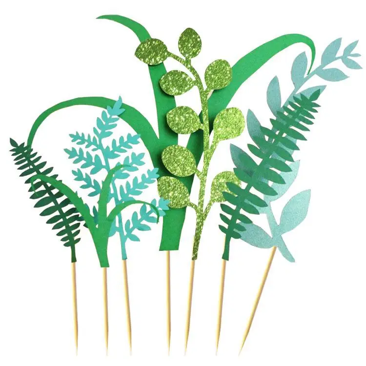 

Palm Birthday Cake Decoration Plant Animal Theme Cupcake Decor Jungle Dinosaur 1st Happy Birthday Party Decor Kids Boys Girls