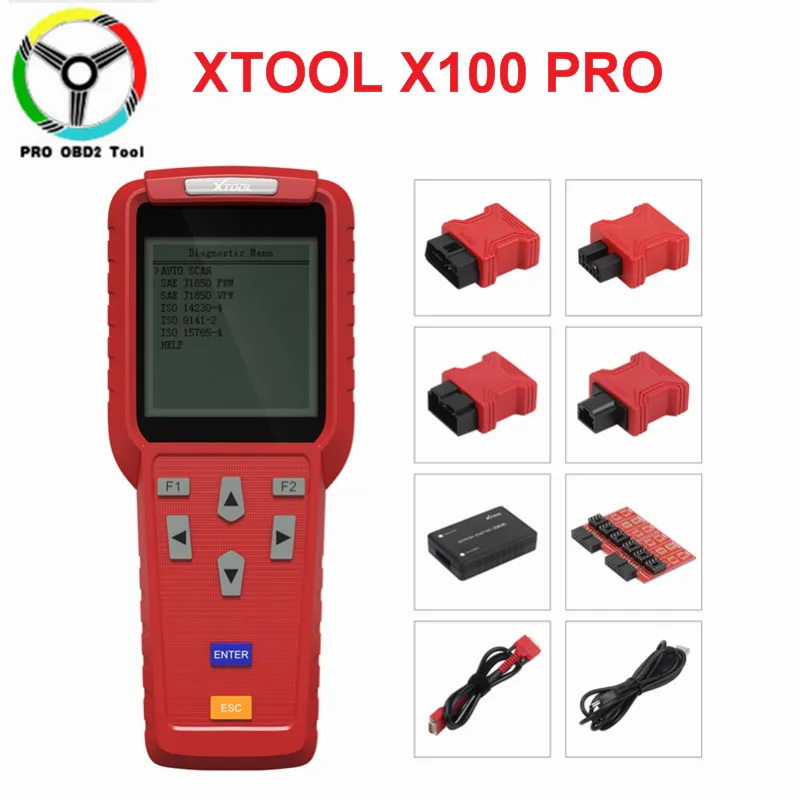 XTOOL X100 PRO авто ключ программист OBD2 код читатель с ERPROM адаптеры поддержка регулировки пробега/одометр обновление онлайн бесплатно