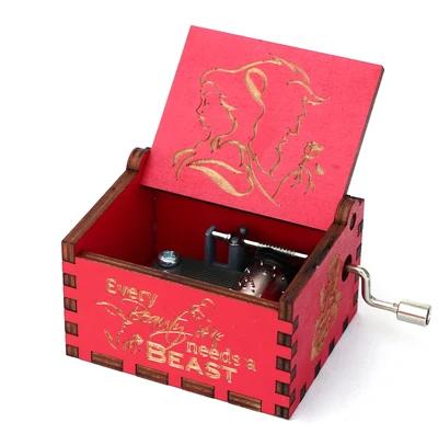 Beauty1-Red Прямая поставка, резная деревянная музыкальная шкатулка, ручная работа, музыкальная шкатулка Сейлор Мун, Музыкальная Коробка, подарок на день рождения, Рождественская Подарочная коробка, подарок - Цвет: Beauty1-Red