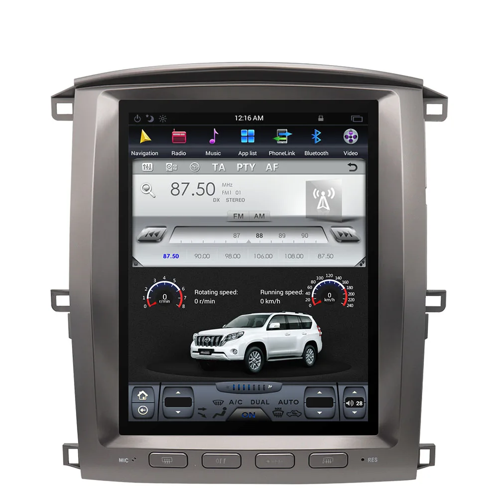 Android PX6 Tesla экран для TOYOTA LAND CRUISER LC100/Lexus LX470 2002-2007 автомобильный мультимедийный плеер радио Обновление gps отслеживание