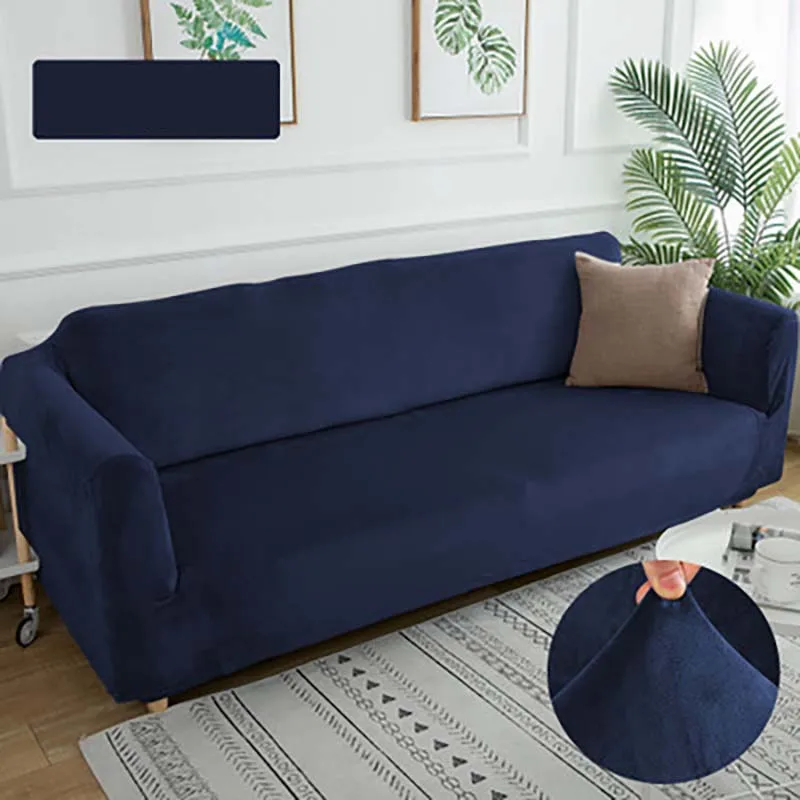

Solid Color Thick Plush Sofa Cover for Living Room Sofa Towel Slip-resistant Keep Warm Couch Cover Sofa Slipcover for Winter