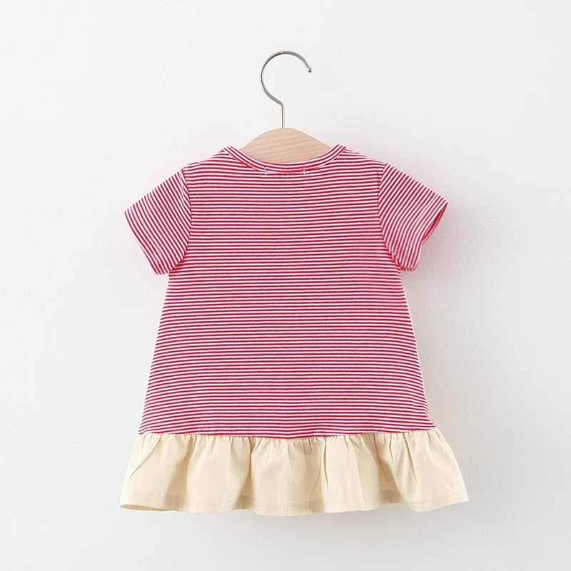 YALOODE летнее платье для маленьких девочек хлопковая одежда в полоску с оборками