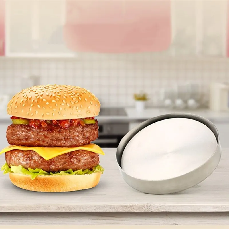 

Round Shape Non-stick Hamburger Press Stainless Steel Pork Beef Meat Pie Burger Press Mold Kitchen Tools