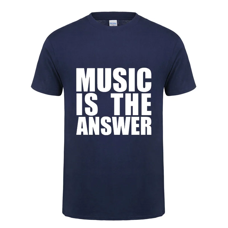 Футболка с надписью Music Is The Answer для мужчин и женщин Летняя Уличная Повседневная