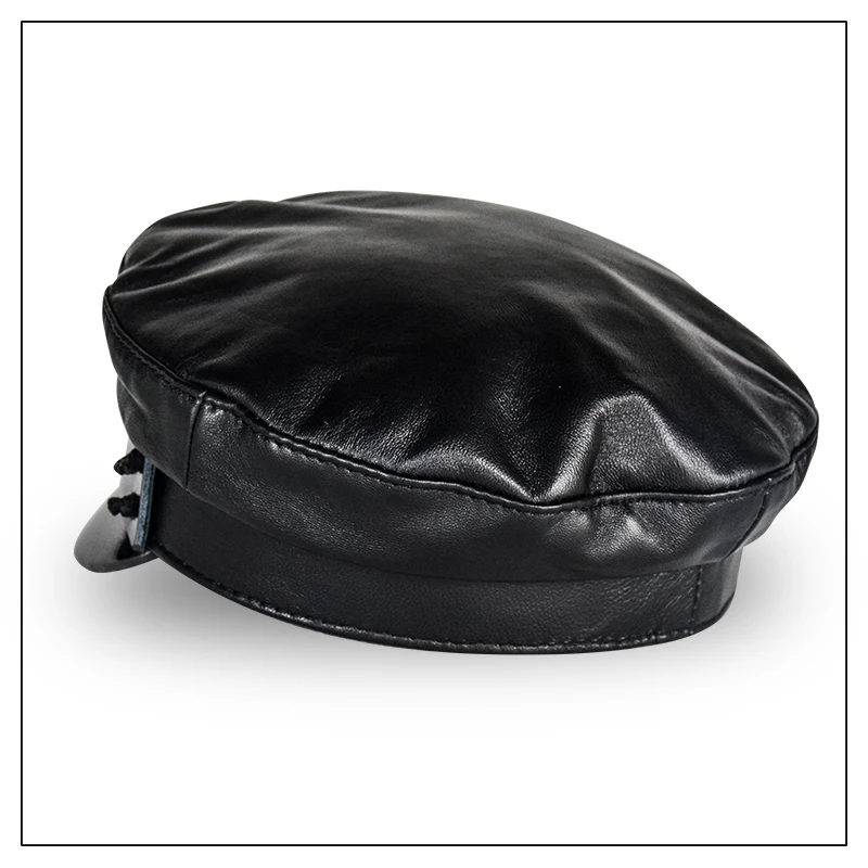Женская модная Кожаная Шапка 2020 французская шапка из натуральной кожи женская