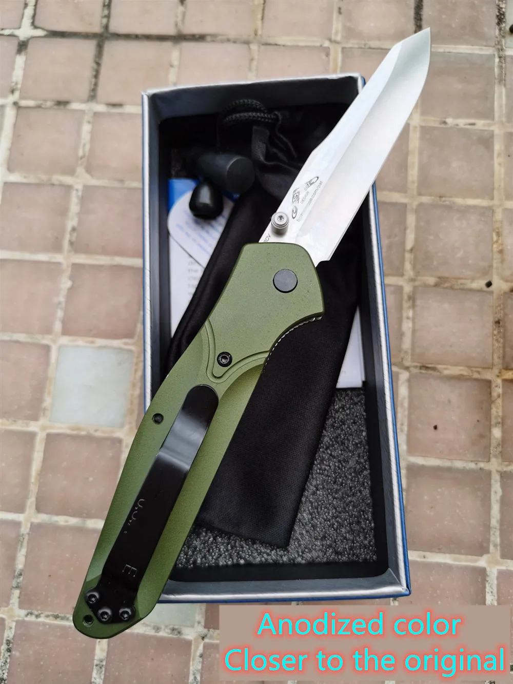 Армейский зеленый/черный BM940 с алюминиевой ручкой, лезвие S30v, медная шайба, Карманный Походный охотничий инструмент для повседневного использования, Универсальный складной нож