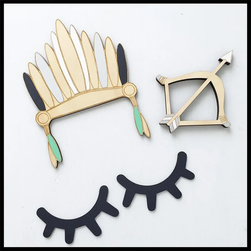 Деревянные 3D наклейки с мультяшными рисунками для детской комнаты декоративные