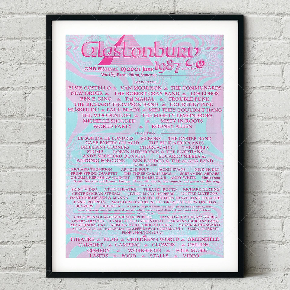 Фон для фотографий с художественным принтом Фестиваль Гластонбери 1990