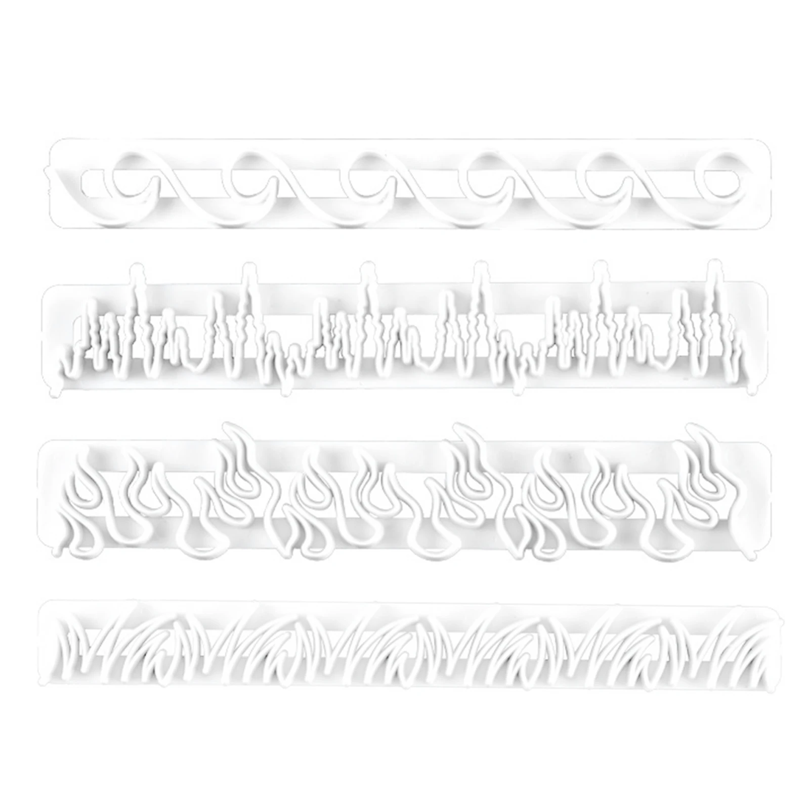 

4pcs Element Shaped Embossed Strips Biscuit Mold Decorating Fondant Chocolate Cake Baking Set Cookie Cutter Fondant Baking Mould