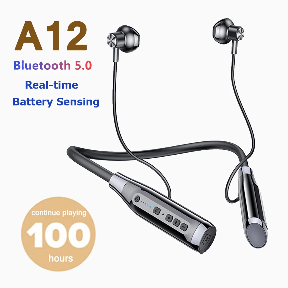 

TWS-наушники A12 с поддержкой Bluetooth и шейным ободом