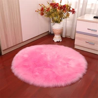 70cm big round carpet diy white fluffy furry rug soft artificial wool sheepskin carpet for bedroom living room floor mat cutting