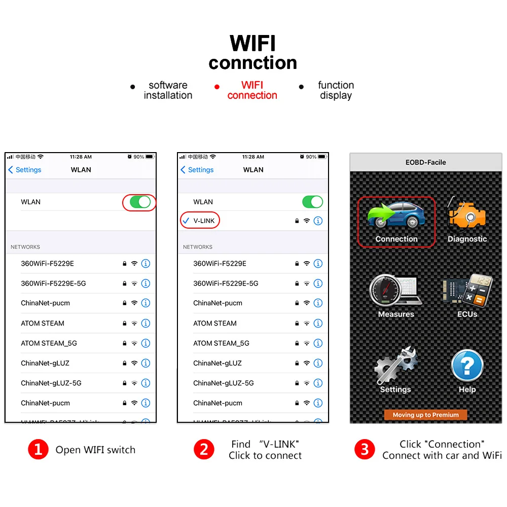 OBDII диагностический инструмент ELM327 WiFi/Bluetooth V1.5 PIC18F25K80 чип для Android/IOS ELM 327 в 1 5 ICAR2