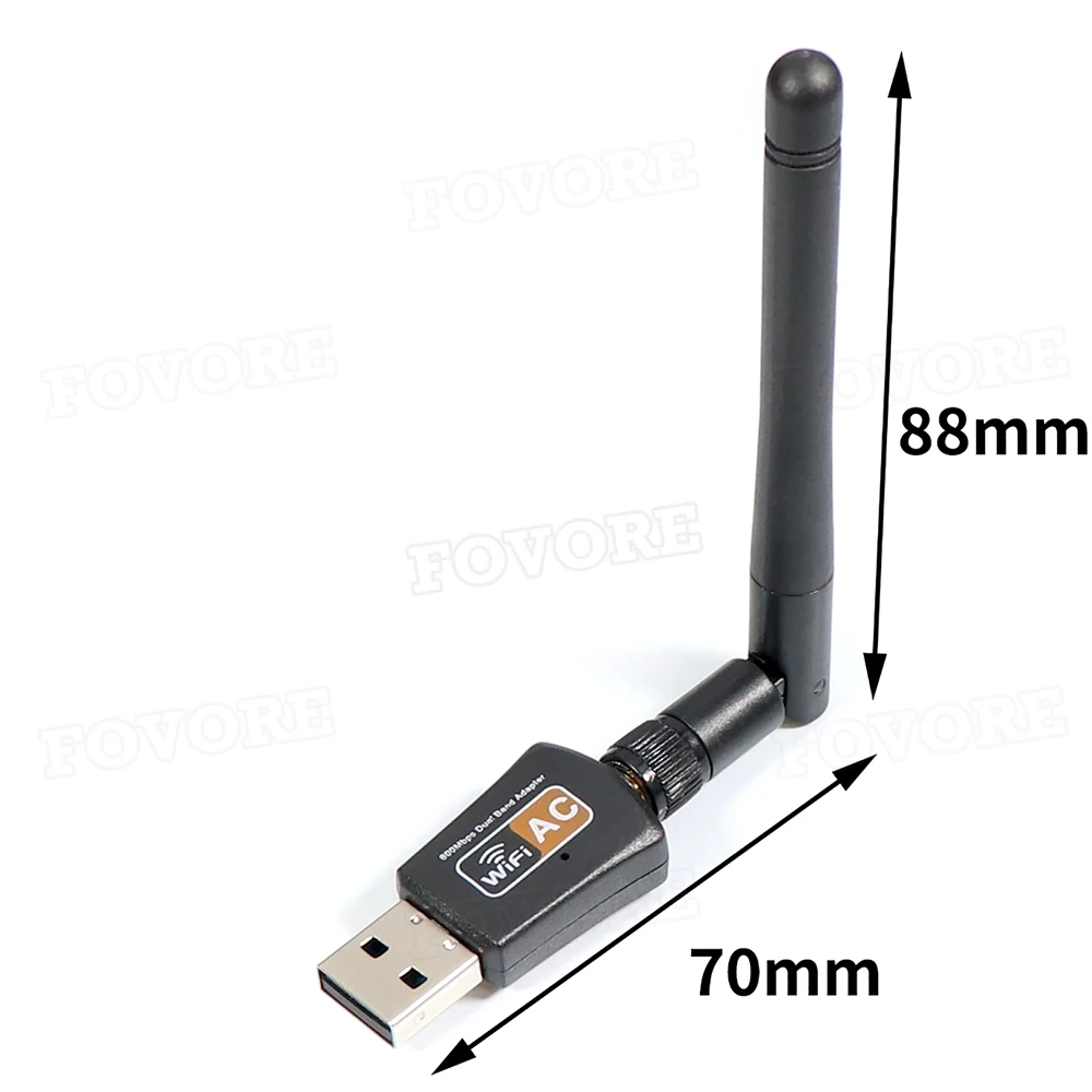 Двухдиапазонный USB Wi-Fi адаптер 600 Мбит/с AC600 2 4 ГГц 5 с антенной ПК Мини компьютер