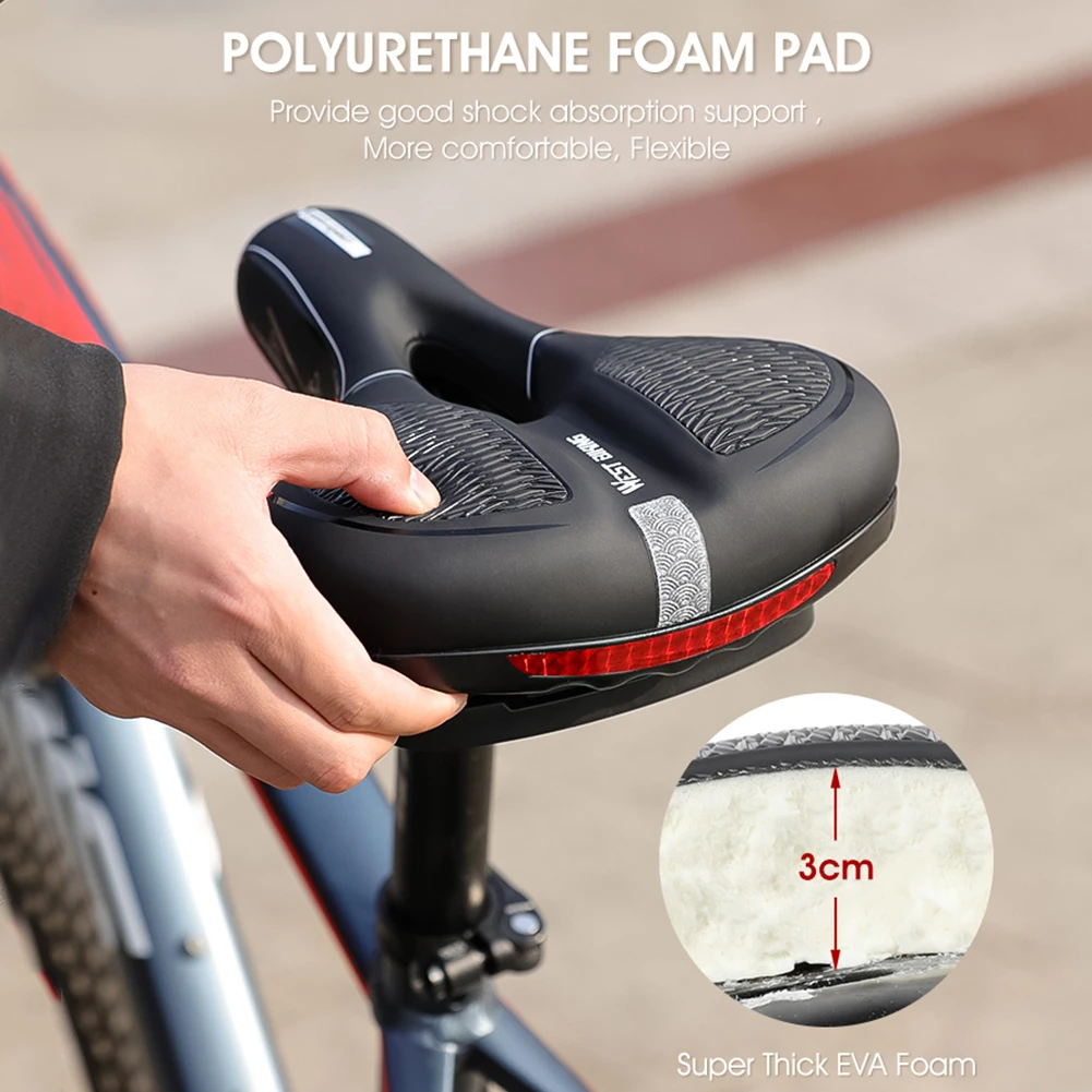 

WEST BIKING Mountain Bike Seat Bicycle Accessories Bike Saddle Reflective PU Cycling Seat Mat Bike Spare Parts