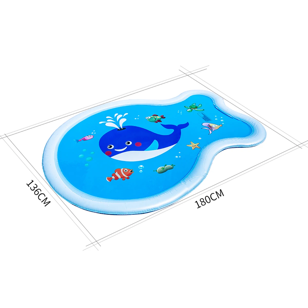 

182x136cm Kids Inflatable Water Spray Pad Fish Shape Water Splash Playing Pool Sprinkler Summer Outdoor PVC Swimming Pools Toy