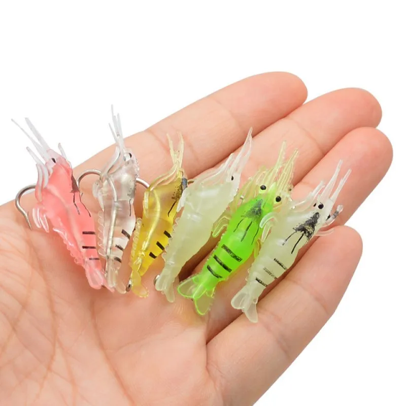 

Luminous Shrimp Silicone Artificial Bait Simulation Soft Prawn With Hooks Carp Wobbler For Fishing Tackle/Lure/Accessories Sea