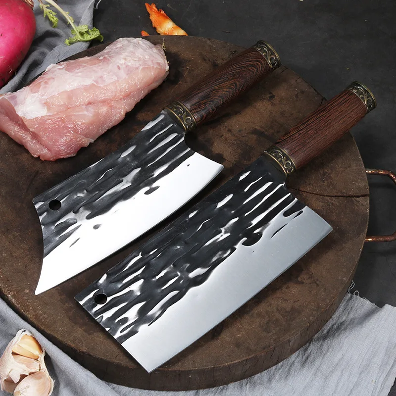 

1 шт. кухонный нож для нарезки костей ножи шеф-повара двойная Медная головка кованый традиционный нож для нарезки костей в стиле ретро