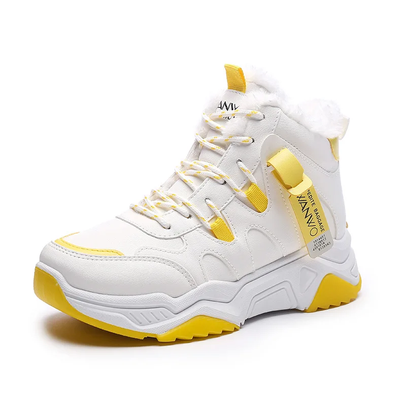 Женские кроссовки на платформе Вулканизированная подошва плюшевые Повседневная