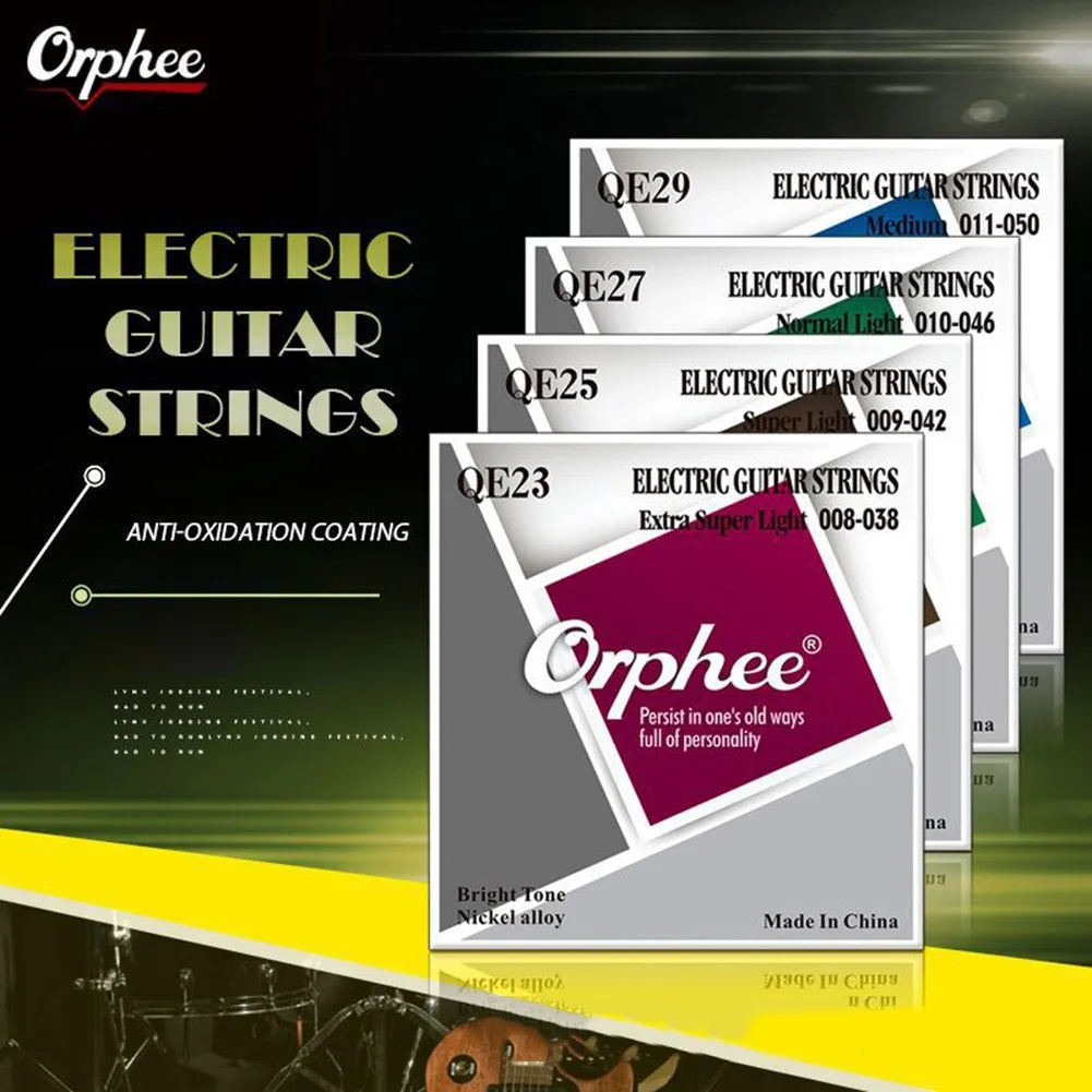 

Orphee QE Electric Guitar Strings Full Set Gauge.008-038 009-042 010-046 011-050 Musical Instrument Guitar Parts Accessories