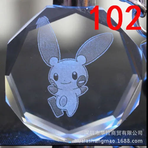 102 Карманный монстр мультфильм брелок Покемон Blastoise Charmander Пикачу светодиодный светильник кристалл кулон брелок Детская игрушка посылка Llavero - Цвет: 102