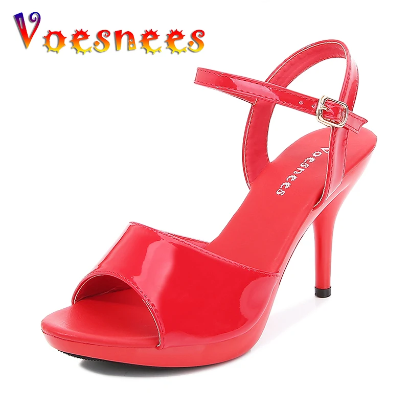 Фото Женские босоножки Voesnees модные пикантные туфли на высоком каблуке и платформе