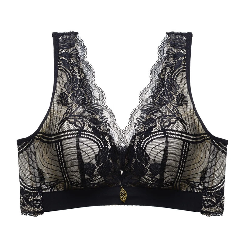 

Backstrom Womens Underwear Intimates No Rims Bra Vest-Style Underwear Thin Under Thick Mold Cup Lace Sexy Gather Adjustable Ty