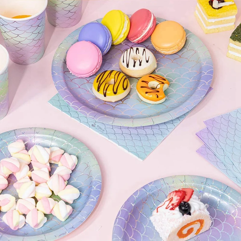 

Party Supplies-200PCS Party Paper Plates Disposable Paper Dinnerware Set Dinner Plates Dessert Plates Cups Napkins