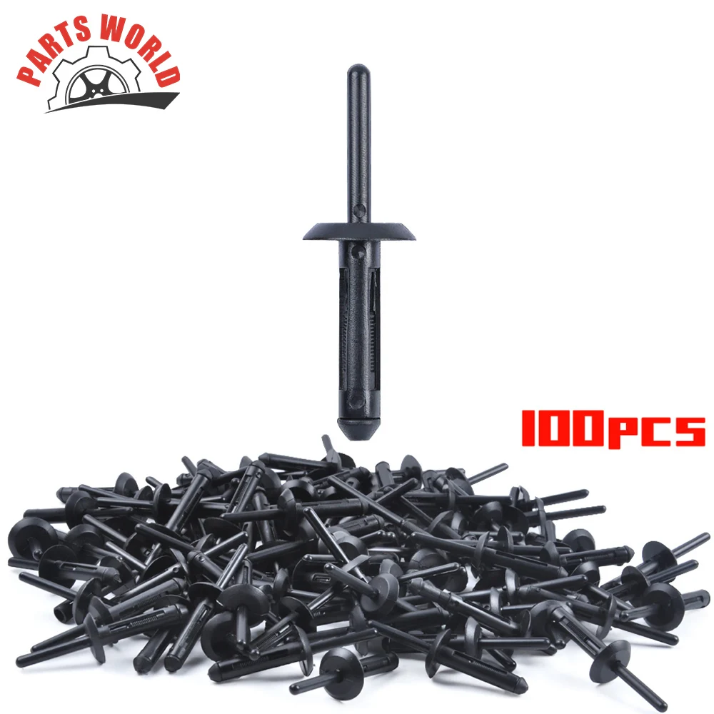 

100 шт. пластиковые заклепки для Jeep Wrangler 07-15 Chrysler 300 99-10 Dodge Avenger 08-14 нейлоновая застежка