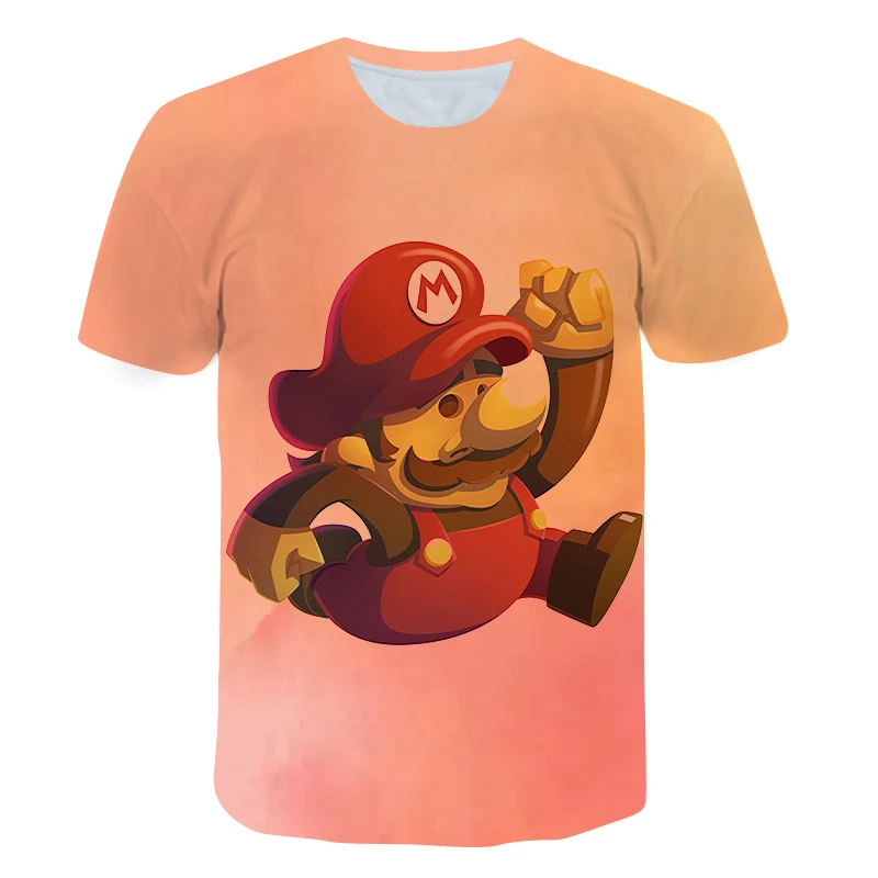 

2021 Summer Cartoon Design 3D Mario Funny Classic Children's T-Shirts Kids Casual Clothes Toddler Tops Came Tees For Boys Girls