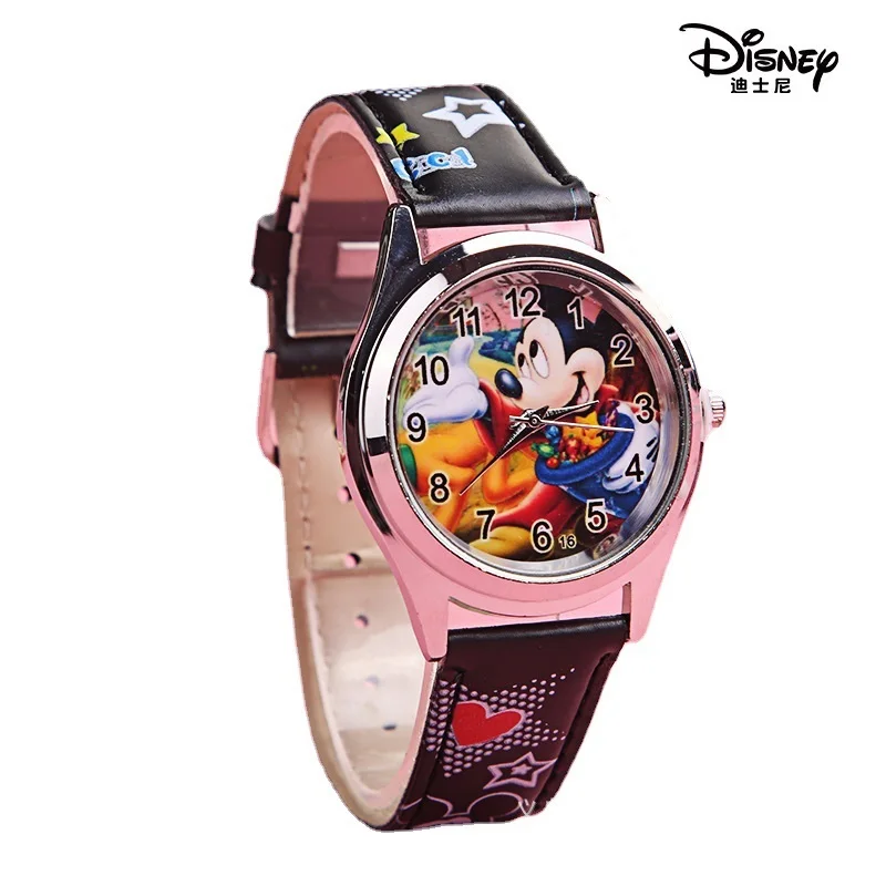 Disney Mickey Children's Watch boy's and girl's Cartoon Gift with Box Toy Exquisite quartz watch birthday Party Gifts | Игрушки и