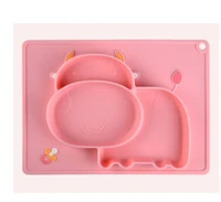 baby plate tableware baby dishes cow children food feeding placemat infant feeding cup silicone suction bowl mat for kid