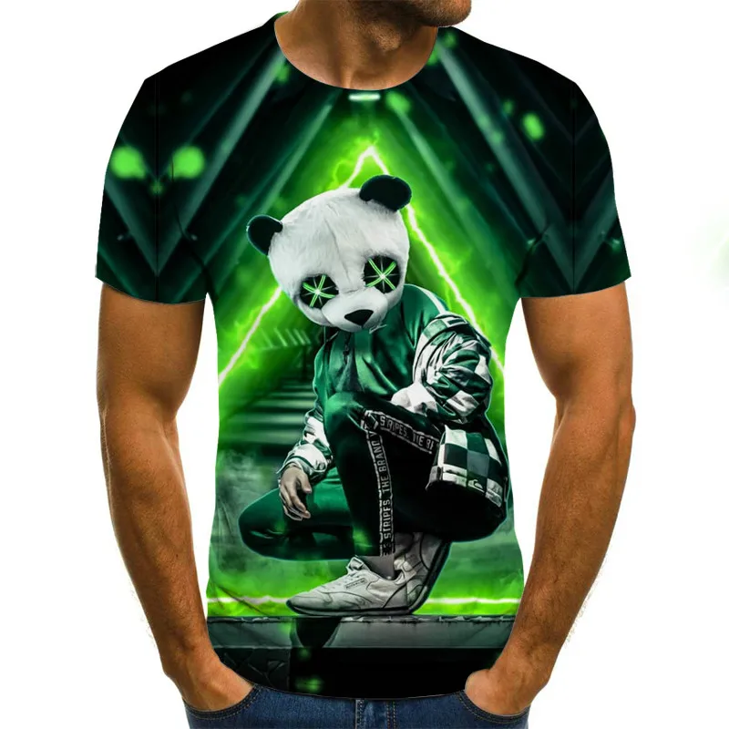 

2020 new 3D printing boy girl top panda clothing cartoon anime casual short-sleeved children's clothing fashion t-shirt