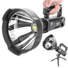 Мощная портативная светодиодная вспышка XHP70.2, перезаряжаемый поисковый светильник с USB, водонепроницаемый точесветильник светильник со штативом, рыболовный фонарь