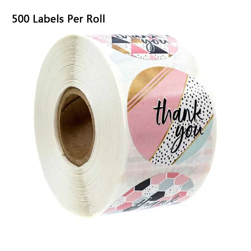 500pcs/roll 8 Designs Thank You Stickers Handmade Scrapbooking Gift Packaging Stationery Decor | Канцтовары для офиса и дома