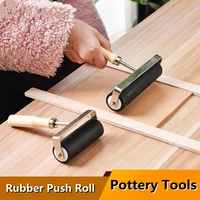 1015cm rubber clay rolling wooden handle pushing clay plate forming and finishing tool roller clay polymer roller pottery tools