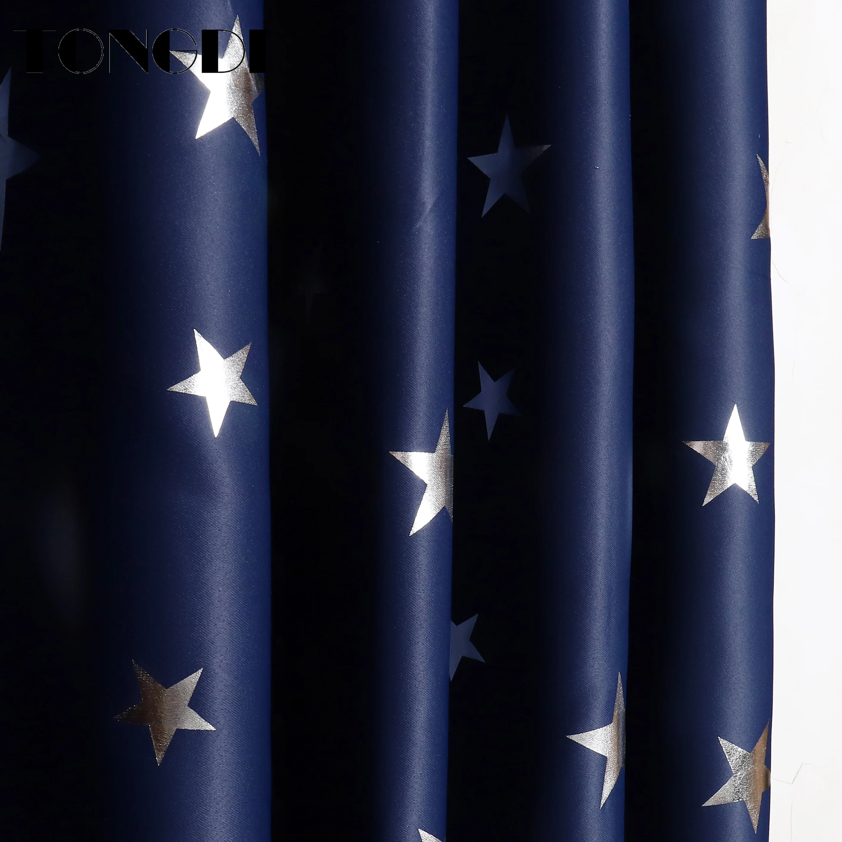 Блестящие шторы TONGDI с серебряными звездами шумоподавлением оконная панель