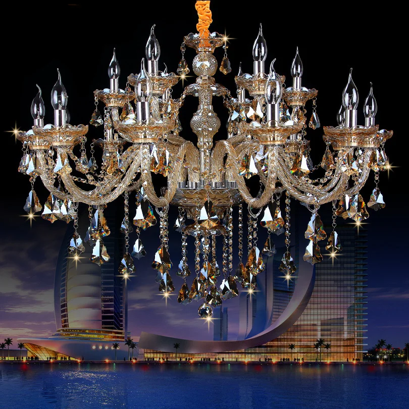 New Luxury led crystal Chandelier K9 large crystal chandeliers 6/8/10/15/18 arm Living Room modern Lustres De Cristal chandelies