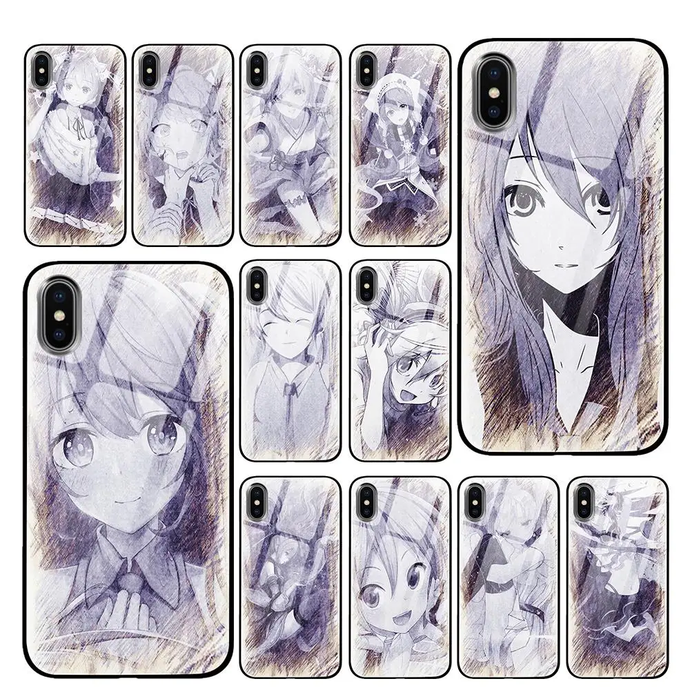 Hatsune Miku черное белое закаленное стекло Роскошные Чехлы для samsung Galaxy S10 S8 S9 Plus Note 8