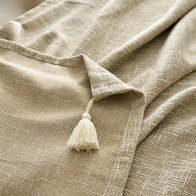 

Nordic Solid Color Waterproof Tablecloth Modern Cotton Linen Rectangular Tablecloth Wedding Party Table Decoration Tassel