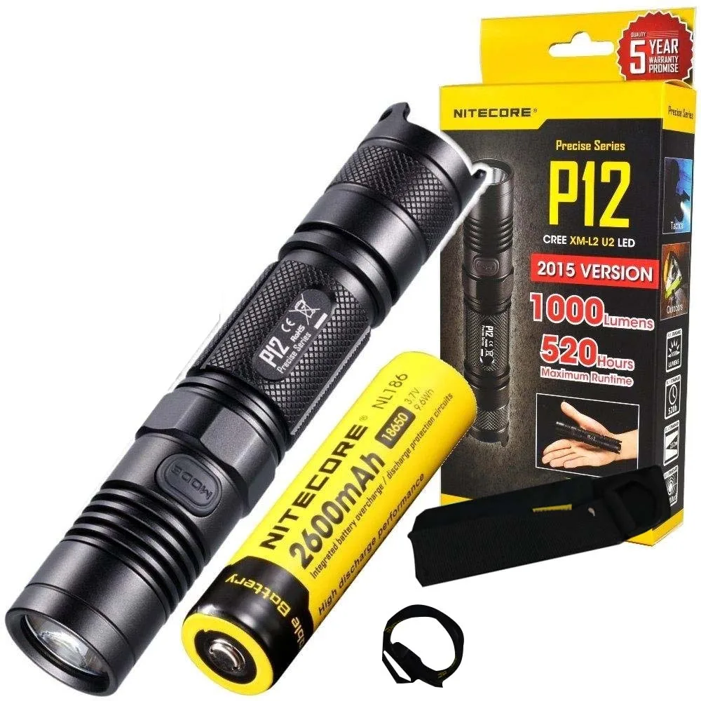 p12 nl1826 NITECORE P12 Тактический светильник-вспышка CREE XM-L2 U2 Led Макс 1000 люмен дальность луча 232 м наружный светильник поисково-спасательный фонарь - Испускаемый цвет: p12 nl1826