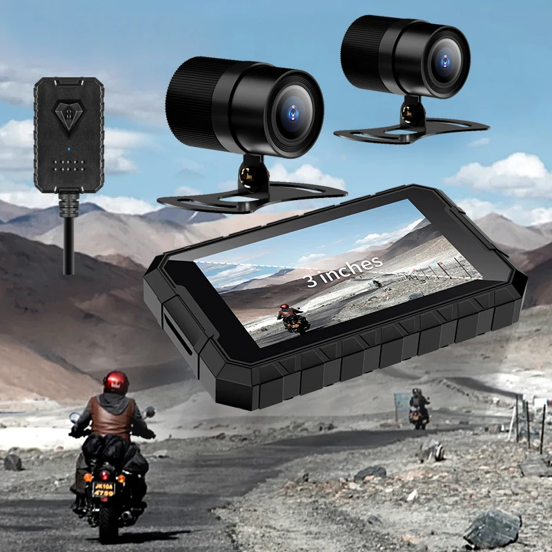 128G Hand Control Photo FHD 1080 30f 300W Camera USB Motorcycle DVR Front Rear Dual Driving Video Recorder Dash Cam Moto Bike HD |