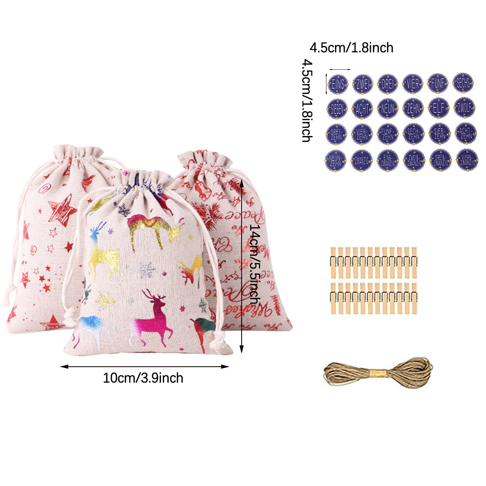 Рождественская Поздравительная Подарочная сумка с календарем обратный отсчет